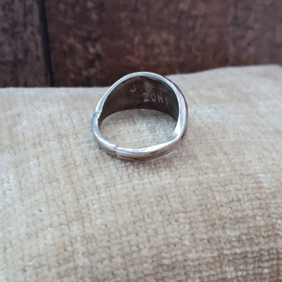 Sterling Silver JR Zuni Multi Stone Inlay Ring - Picture 4 of 11